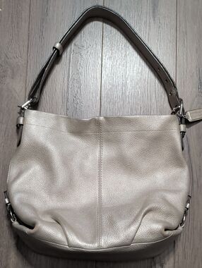 Coach Leather Madison Sofia Satchel Metallic Silver/Pebble Tone